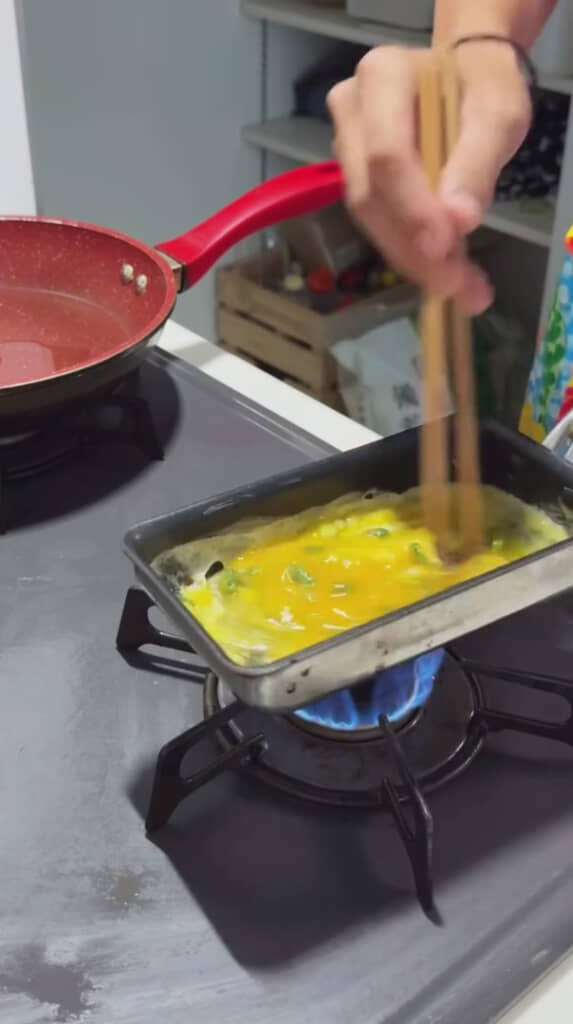 ネギ入りの卵焼き