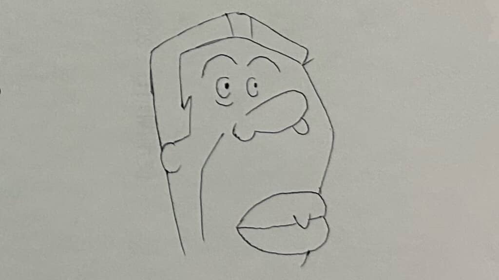 小5長男が描いたサザエさんのキャラ・アナゴさん