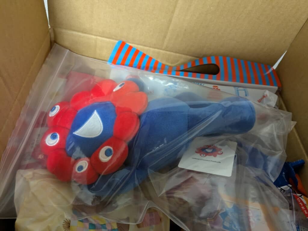 「ミャクミャクぬいぐるみくじ」でゲットしたミャクミャク！