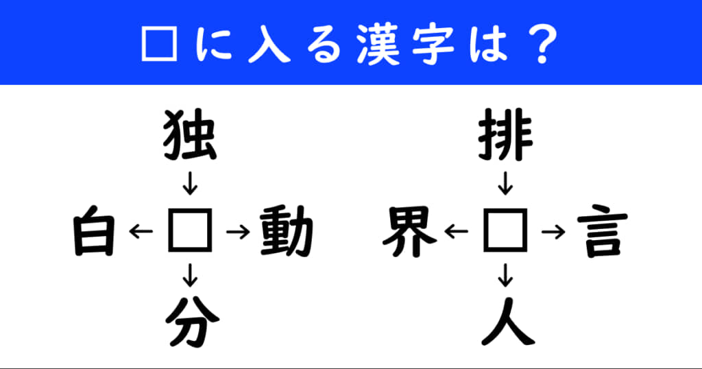 漢字パズル　和同開珎　二字熟語　穴埋め