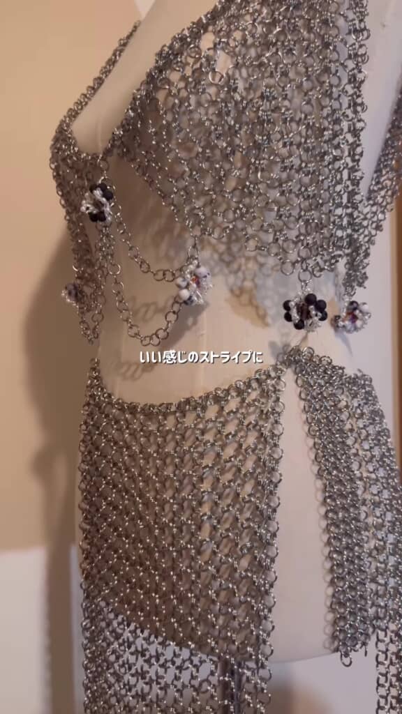 丸カンドレス・つなぎ方を変えたものを合わせたスカート