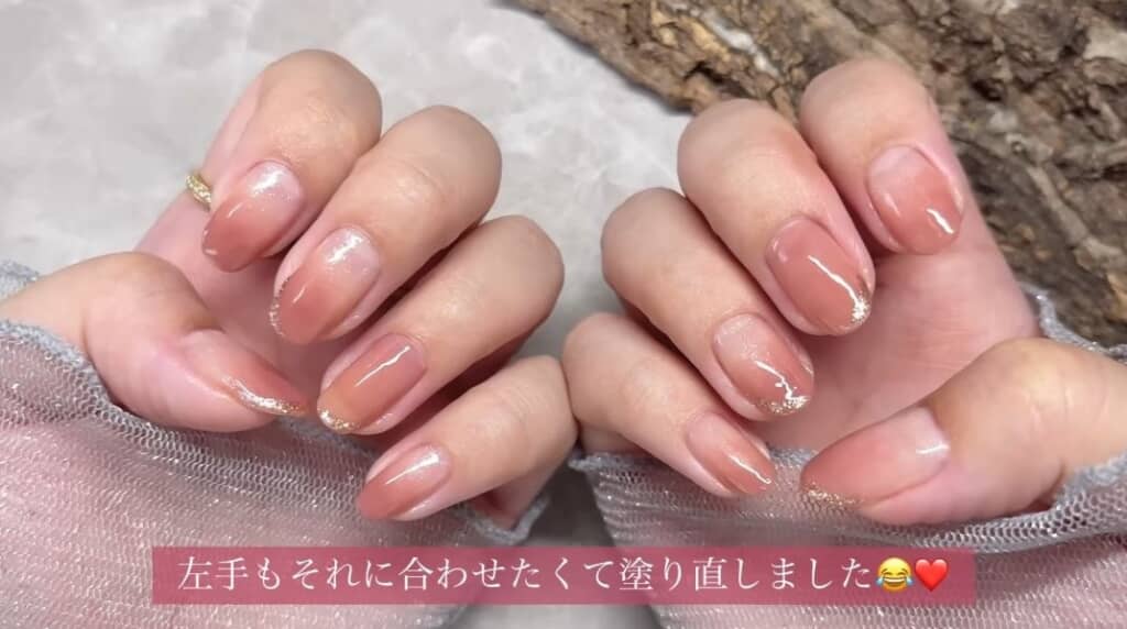きれいめグラデーションネイルが完成！