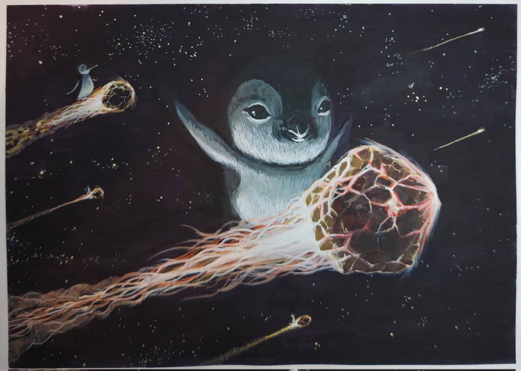 まるで侵略者のようなペンギンに