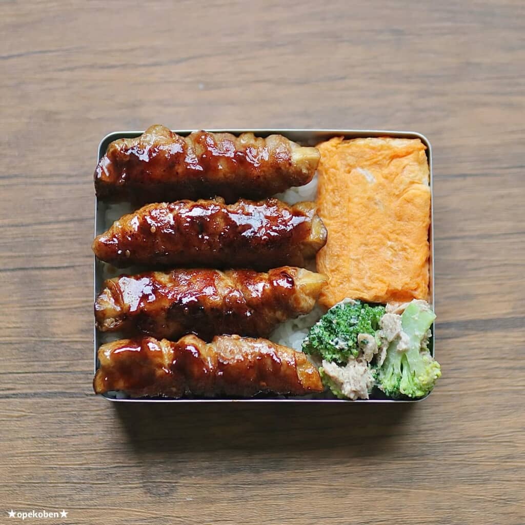 なすの肉巻きのお弁当
