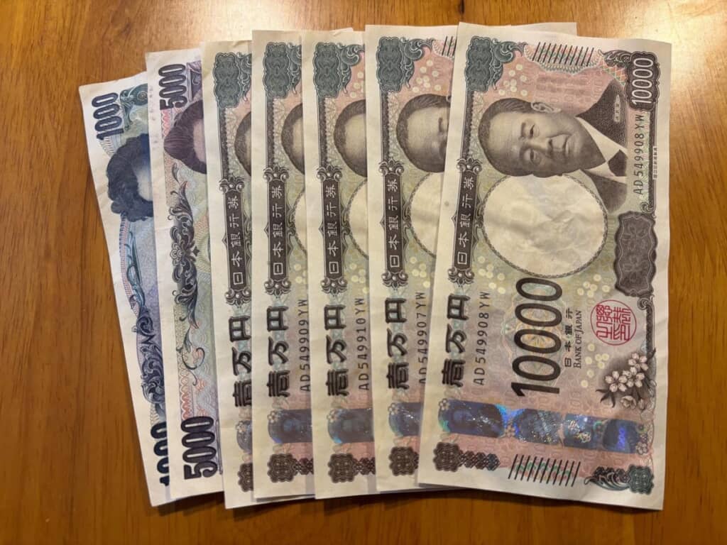 図鑑の間に挟んだ後のお札