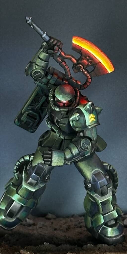 塗装後のガンダムアッセンブルのザクII