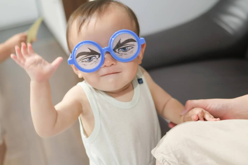 弟くんもかけてみました