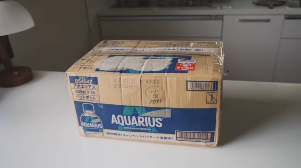 母からのタコの絵入り段ボール箱