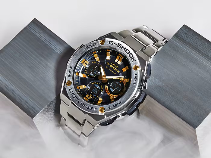 【極美品】CASIO G-SHOCK GST-W110　黒金　電波ソーラー　箱付 楽天市場】G-SHOCK G-STEEL Gショック 電波 ソーラー GST-W110