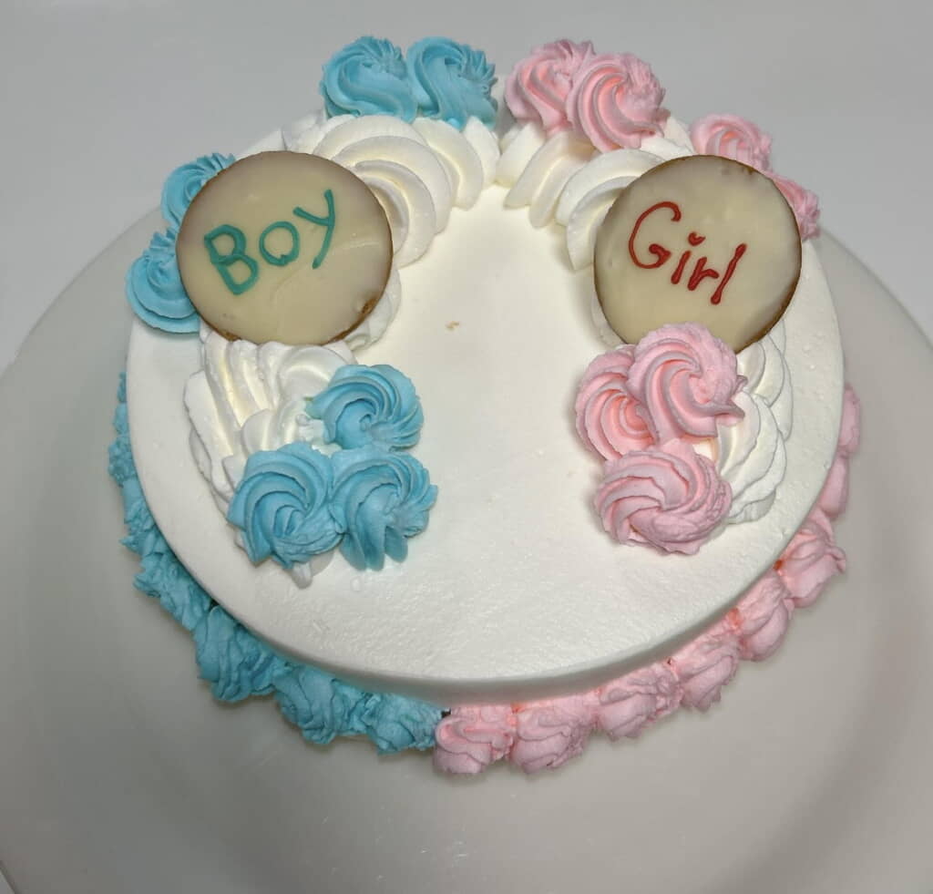 とてもかわいいジェンダーリビールケーキ