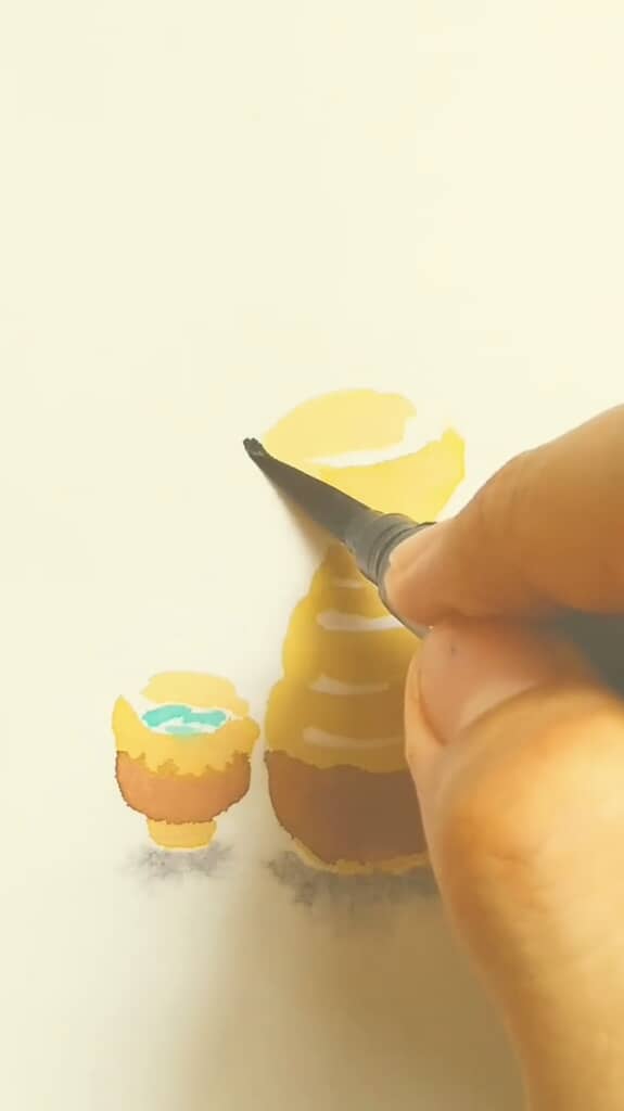 「日本酒」の3文字でとっくりとおちょこ両方を描きます