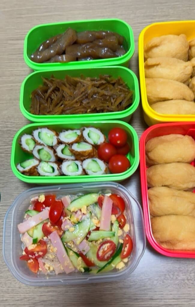 春雨サラダやきんぴらごぼうなど副菜もおいしそう