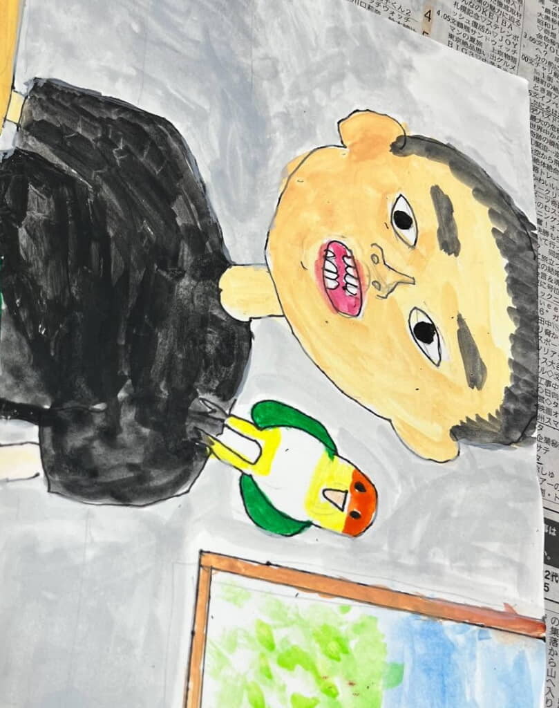 インコさんにかじられた絵は……