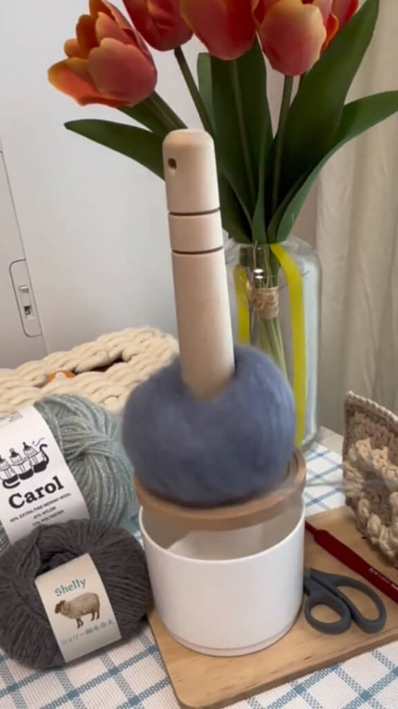 完成したヤーンホルダー