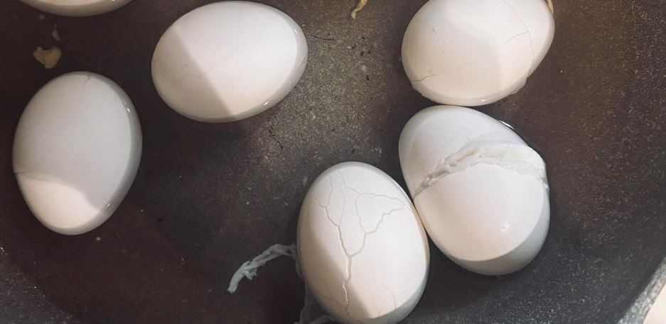 フライパンでゆで卵を作っていたところ……？