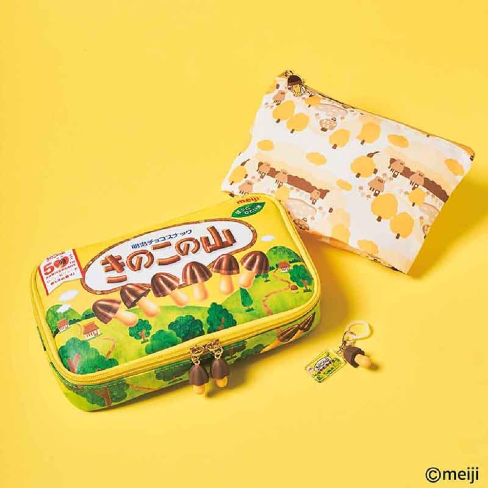 「きのこの山」とコラボしたポーチ2点とチャームの3点セット