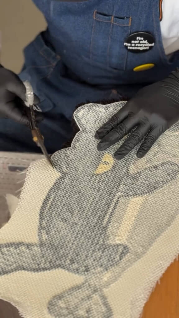 輪郭通りにカット