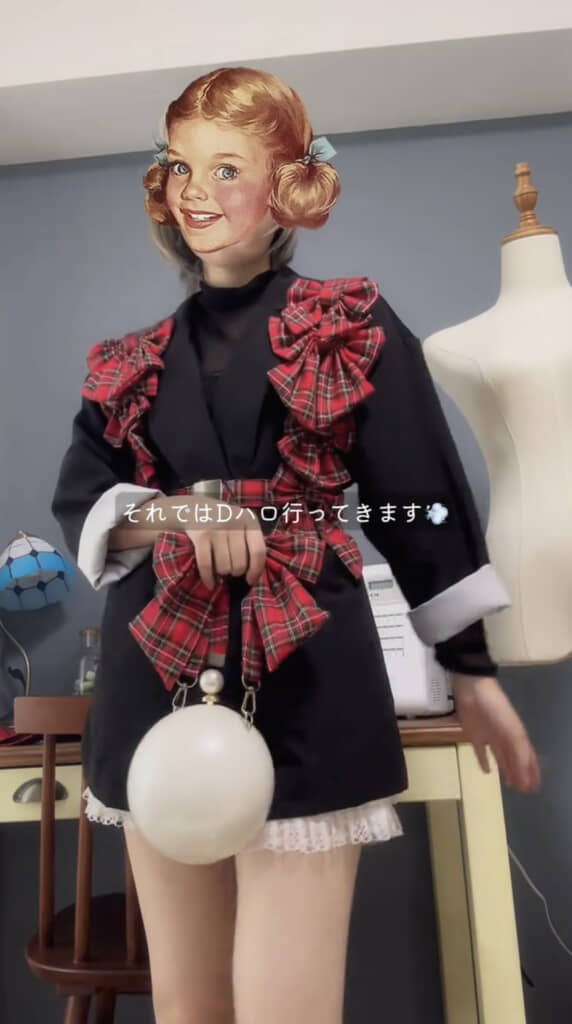 バッグもおそろいのリボンデザインです