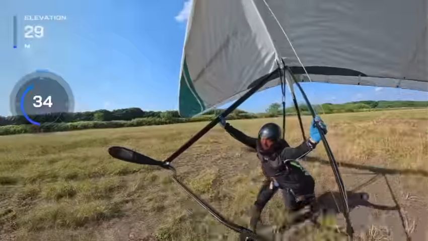 河川敷に着陸した投稿者