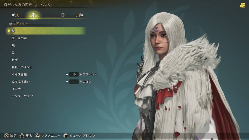 額の三日月の紋章と頬の2本線も忠実に再現