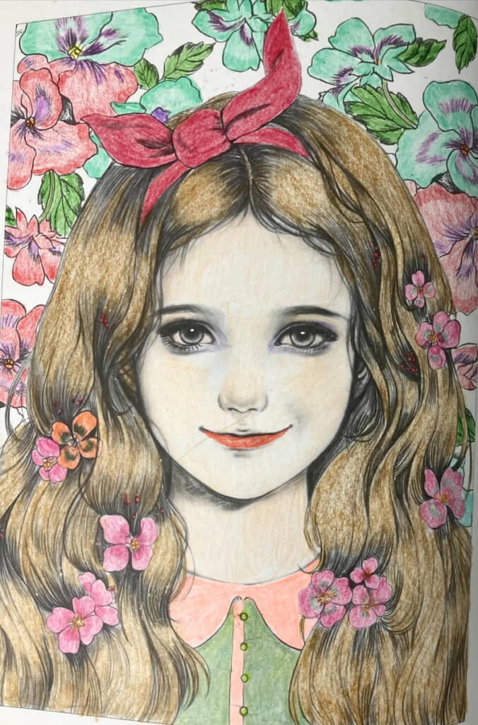 「幻想の国の少年少女」をテーマにした塗り絵