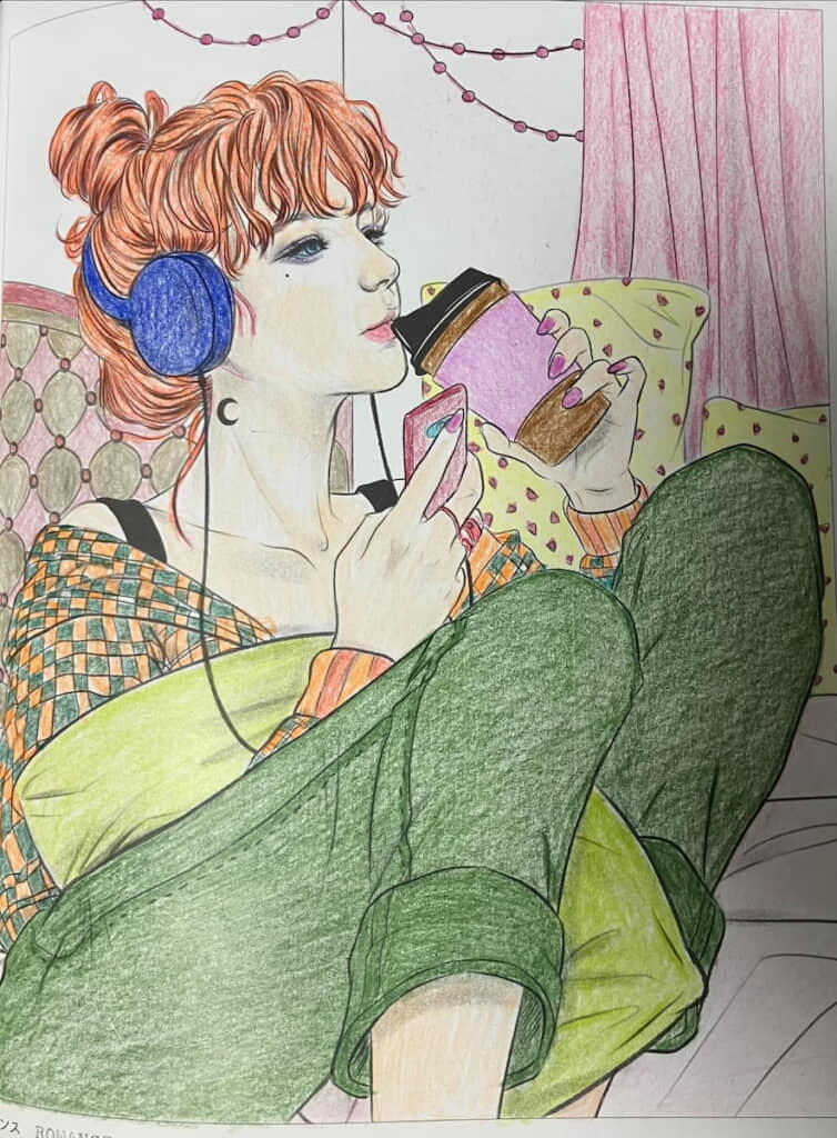 現代風の絵は少しポップな色で