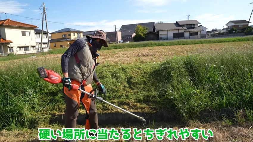 硬い場所にぶつかるとちぎれやすいダイソーの白いナイロンコード