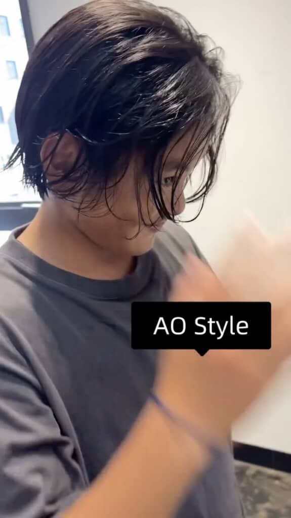 ウェットでつややかなヘアスタイルに！（アフター）