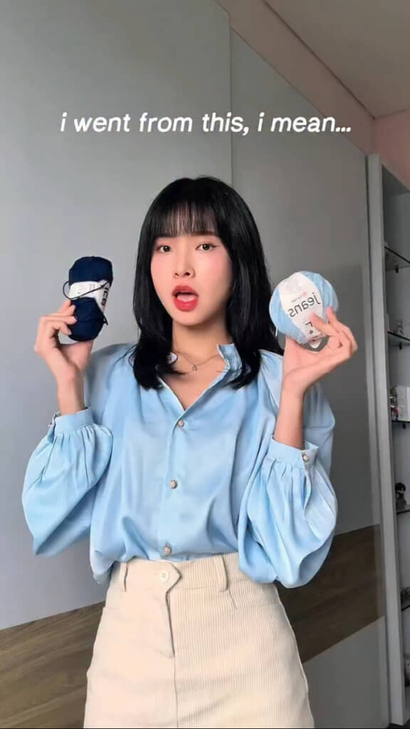 2色の毛糸を使って作るのは……（※画像はInstagramアカウント／moonandbaileysから）