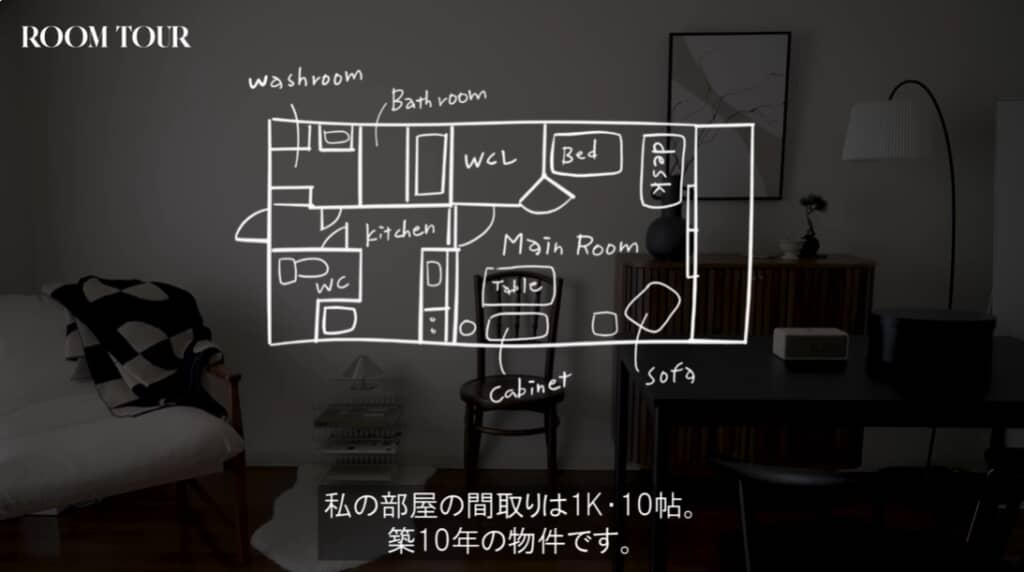 1K,10帖,築10年の1人暮らしルームツアー