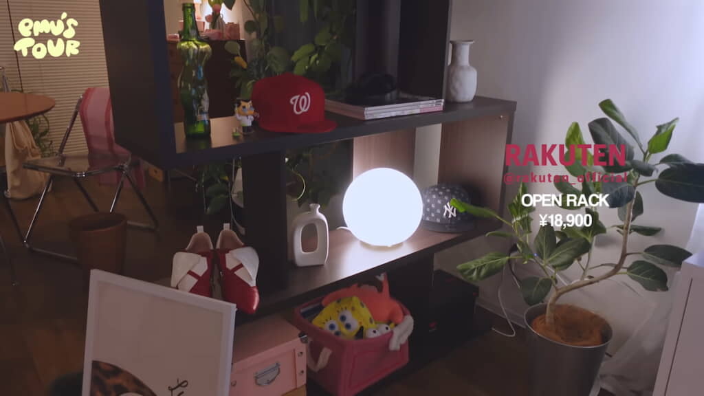 部屋を仕切るオープンラック