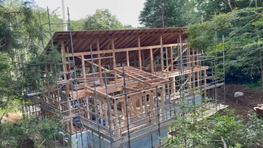 建築作業の様子