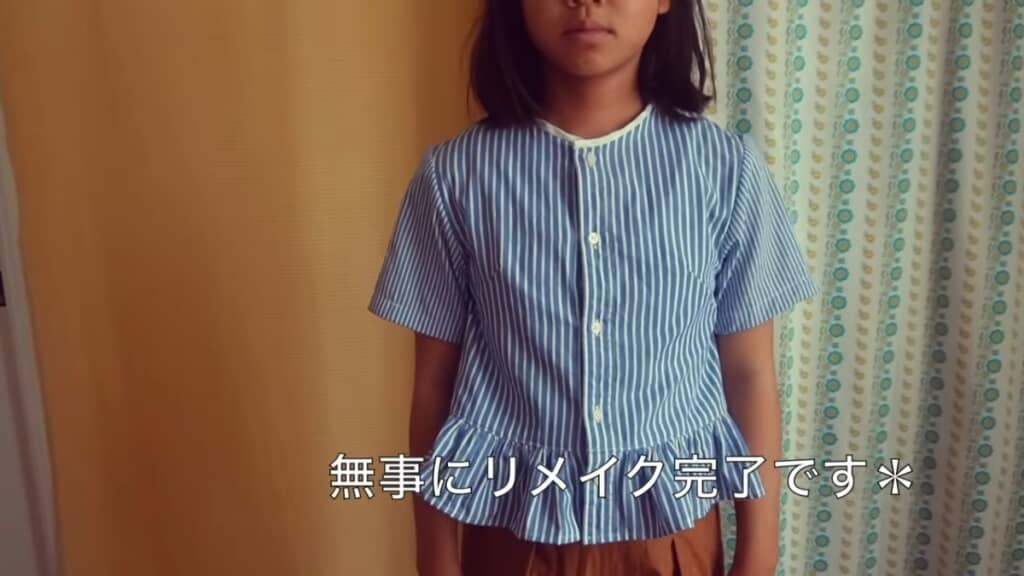 とてもYシャツのリメイクには見えません