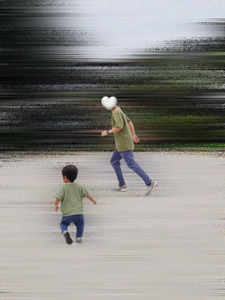 全く同じ服装の“リンクコーデ”をした親子を発見