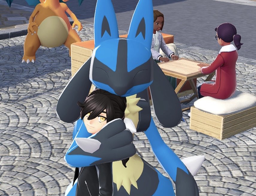 ポケモン最新作で撮ったルカリオとのツーショット