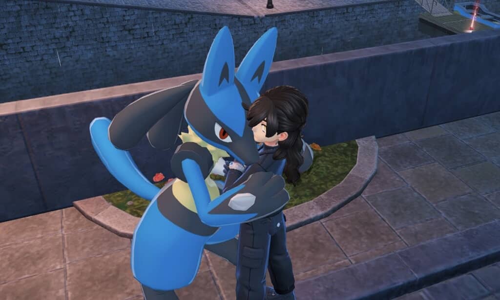 ポケモン最新作で撮ったルカリオとのツーショット