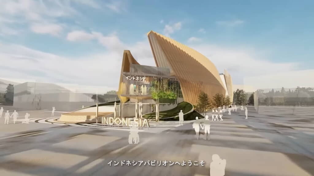 船の形をしたインドネシアパビリオン