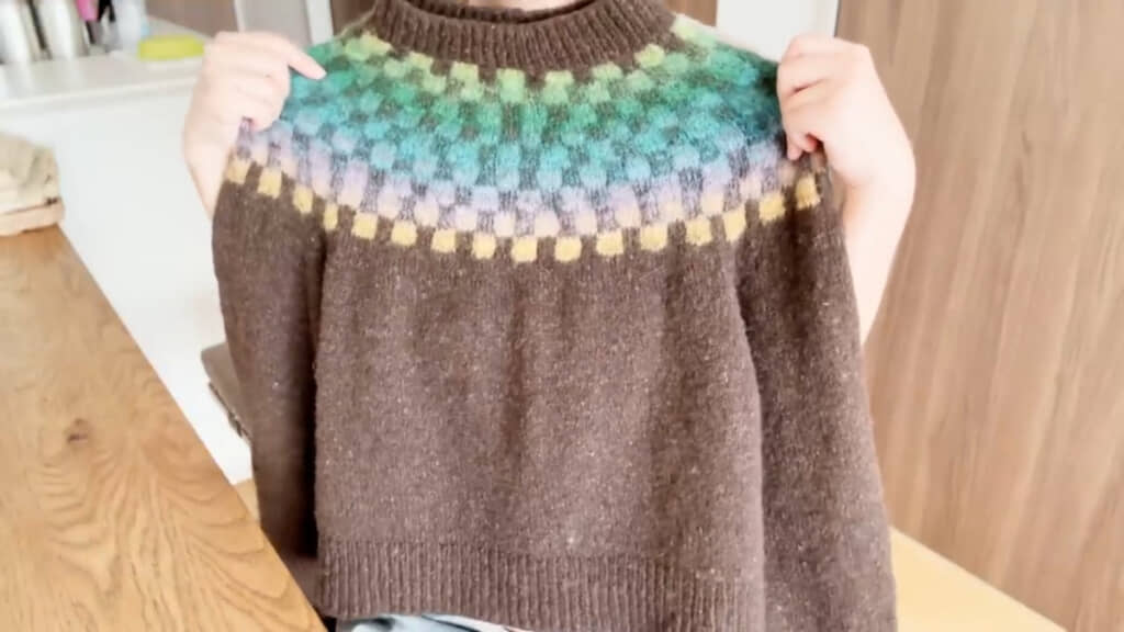 3カ月半かけて作ったセーターが縮んでしまいました