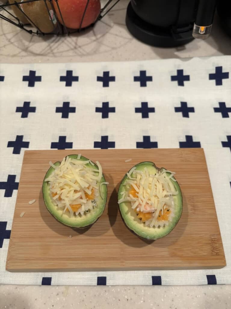 チーズを乗せてオーブンで15分