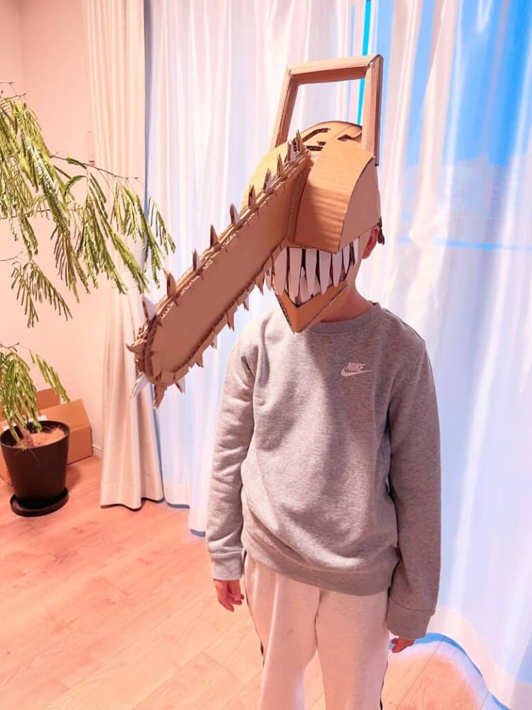 息子くんの頭にジャストフィット