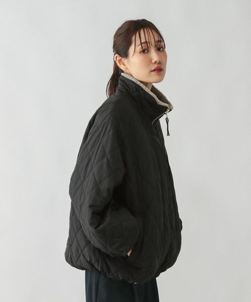 NEW BALANCE リバーシブルボアロングジャケット アウターブラック M NEW BALANCE リバーシブルボアロングジャケット アウターブラック M