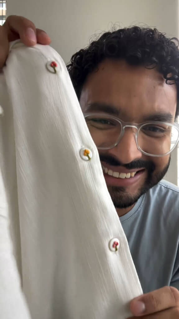 ボタンにお花が満開です