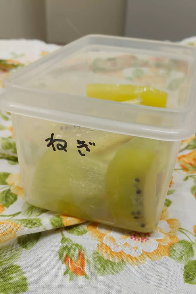 義母の文字で“ねぎ”