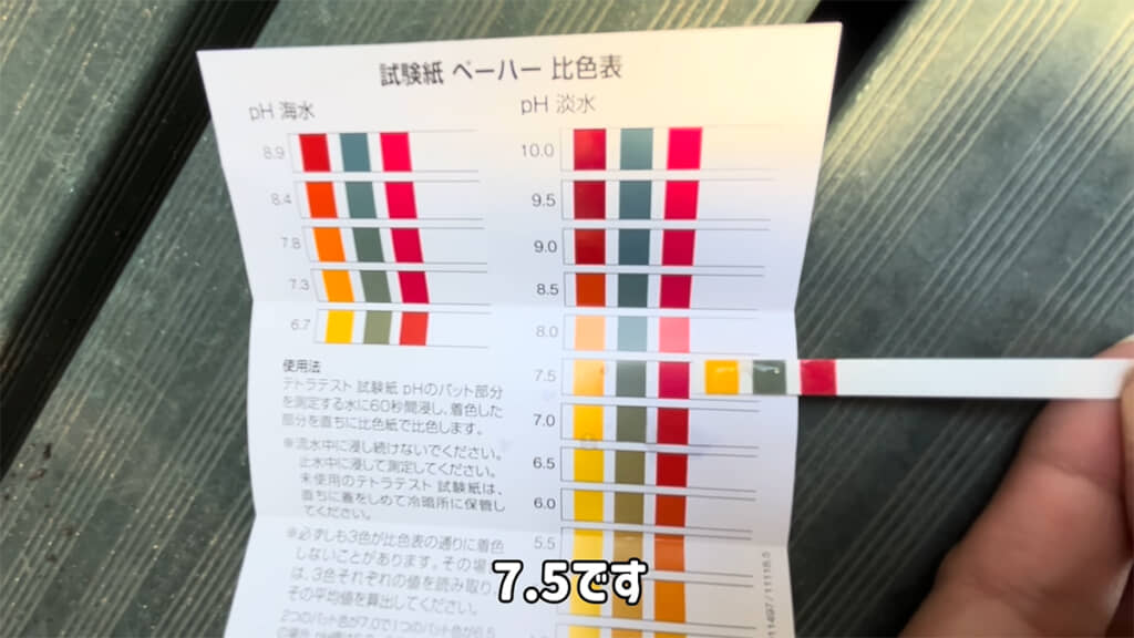 ジュラシックビオトープのpHは基準値内でした