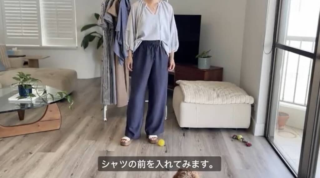 ストライプのブラウス