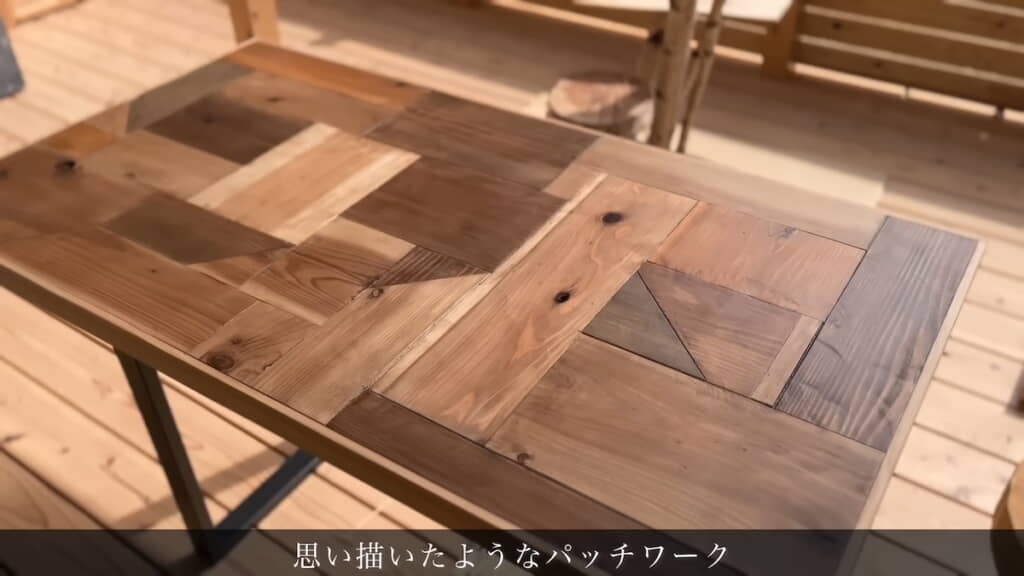 パッチワークテーブルの完成！