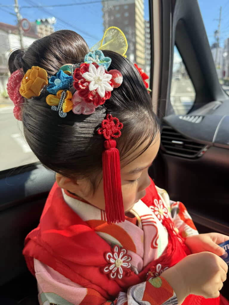 そして七五三当日は見事な日本髪に！