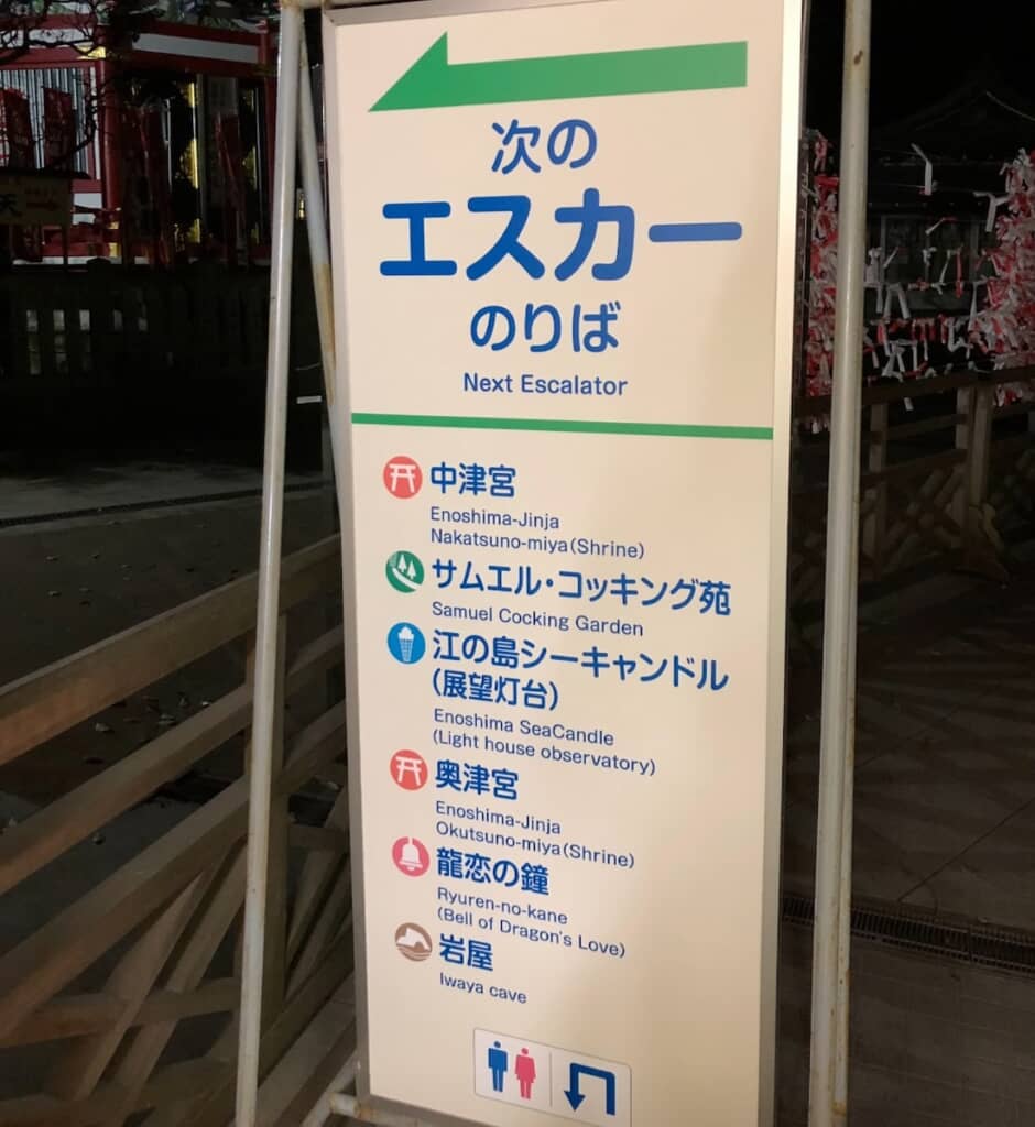 エスカー乗り場の案内板