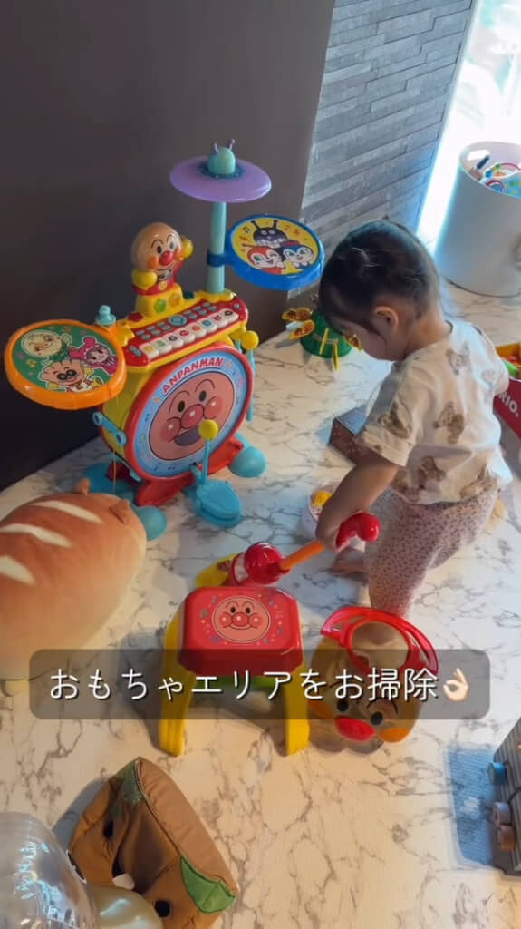 自分の遊ぶスペースもしっかりお掃除