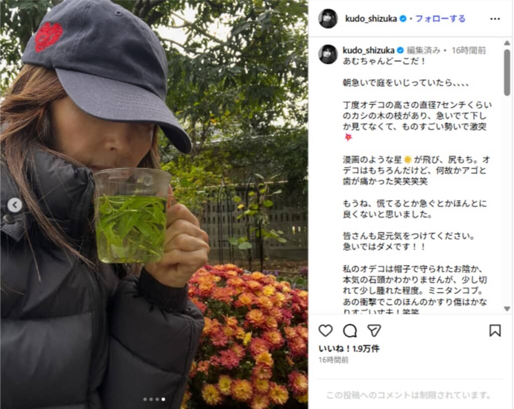 工藤さんの庭でお茶する様子